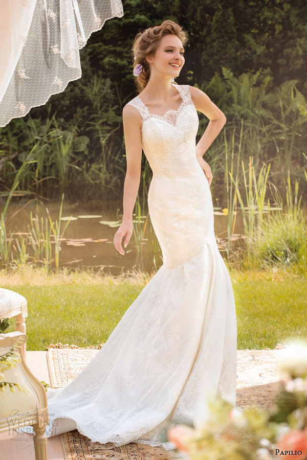 2014 papilio rosaria mermaid lace wedding dress