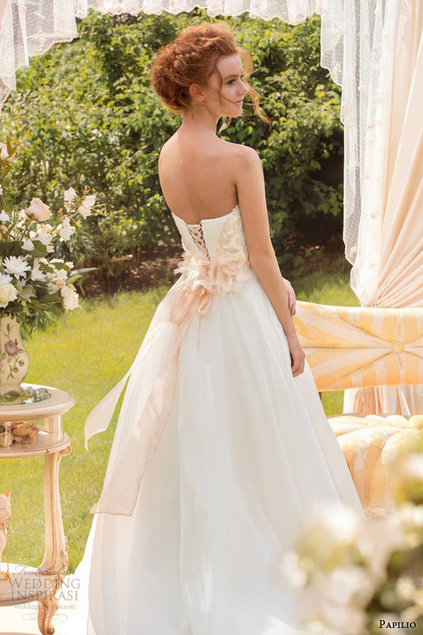2014 papilio wedding dress amedea back color sash