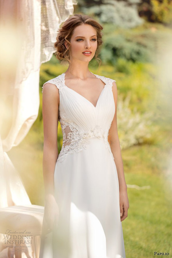 2014 papilio wedding dress cap sleeves elosa