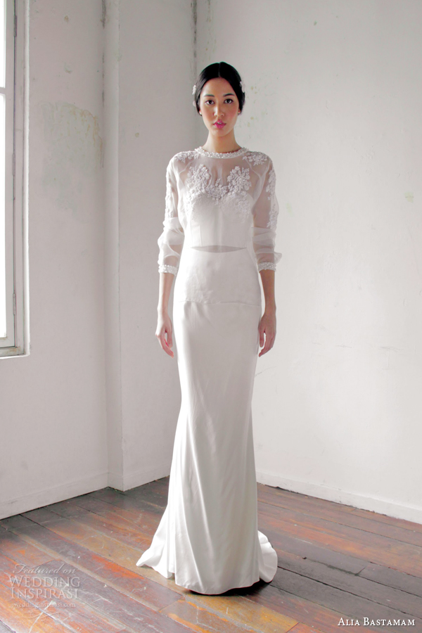 alia bastamam 2013 wedding dress illusion bodice sleeves