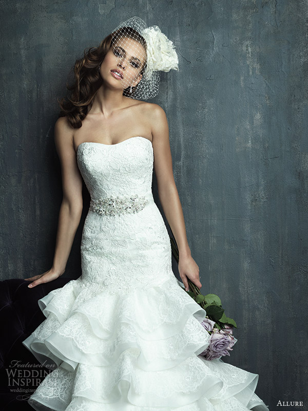 allure couture wedding dresses fall 2013 strapless gown tiered skirt c265