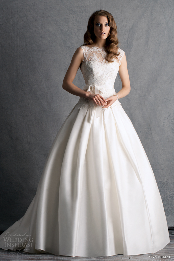 cymbeline bridal 2014 harmo ball gown illusion straps neckline