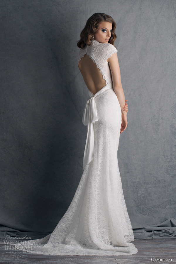 cymbeline wedding dresses 2014 bridal hobbie cap sleeve lace gown keyhole back