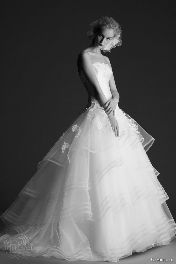 cymbeline wedding dresses 2014 hope strapless ball gown horsehair skirt tiers