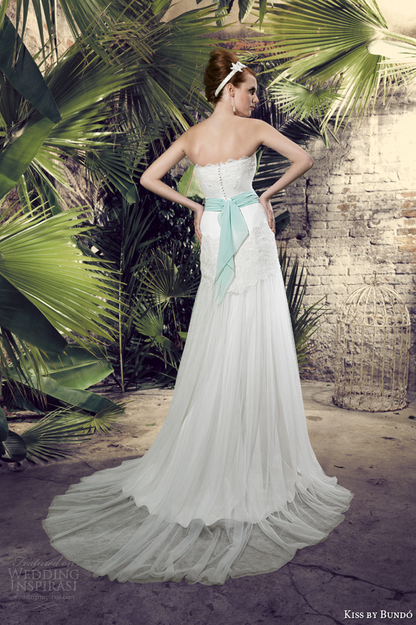 kiss by raimon bundo 2014 kabila strapless wedding dress back train