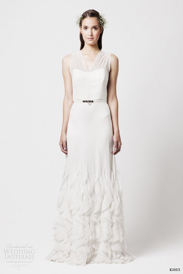 kisui 2014 abra sleeveless wedding gown belt