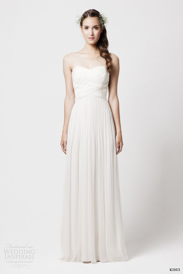 kisui 2014 pleasance strapless draped wedding dress