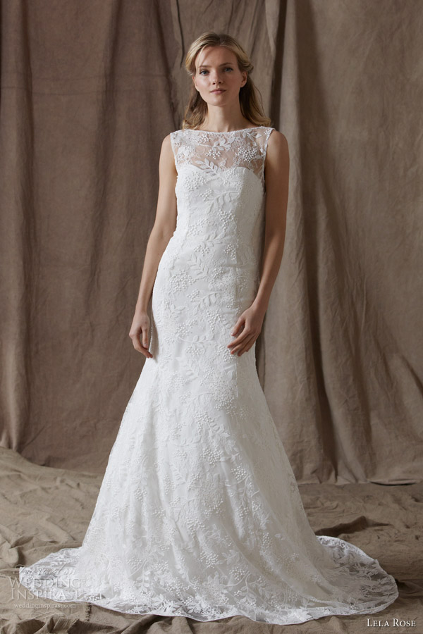 lela rose spring 2014 bridal the estate sleeveless lace wedding dress