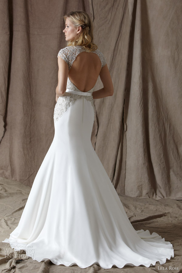 lela rose wedding dresses spring 2014 the manor cap sleeve gown keyhole back