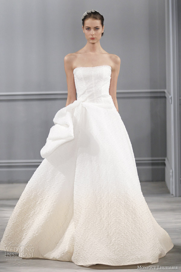 monique lhuillier 2014 paris sherbet ombre strapless wedding dress