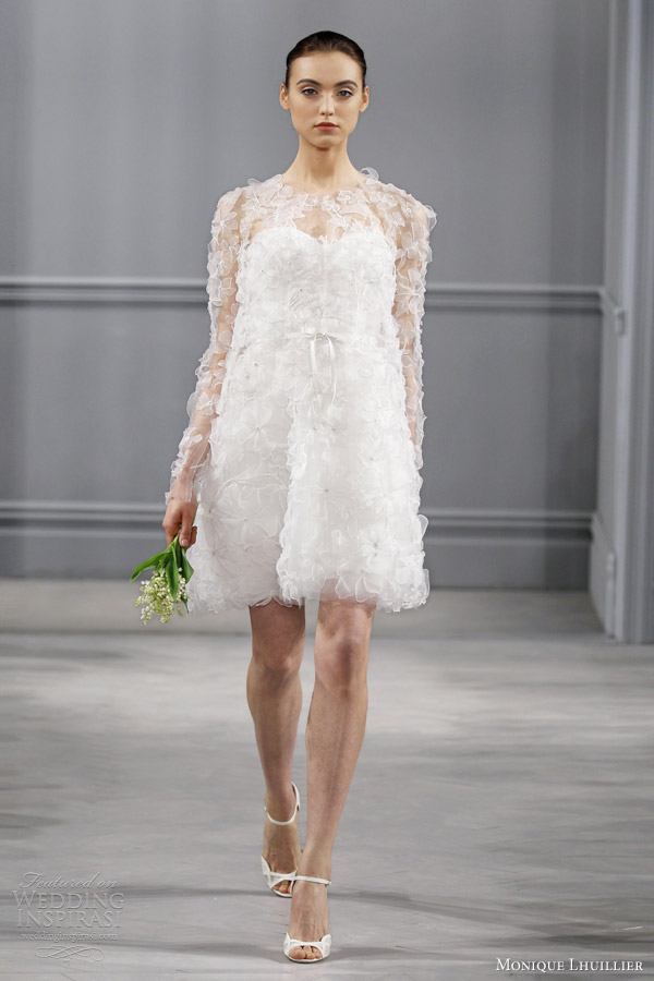 monique lhuillier bridal spring 2014 short wedding dress long sleeves cherie monique lhuillier bridal spring 2014 short wedding dress long sleeves cherie