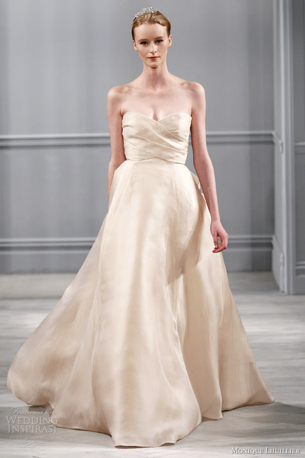 monique lhuillier ribbon blush wedding dress spring 2014 bridal