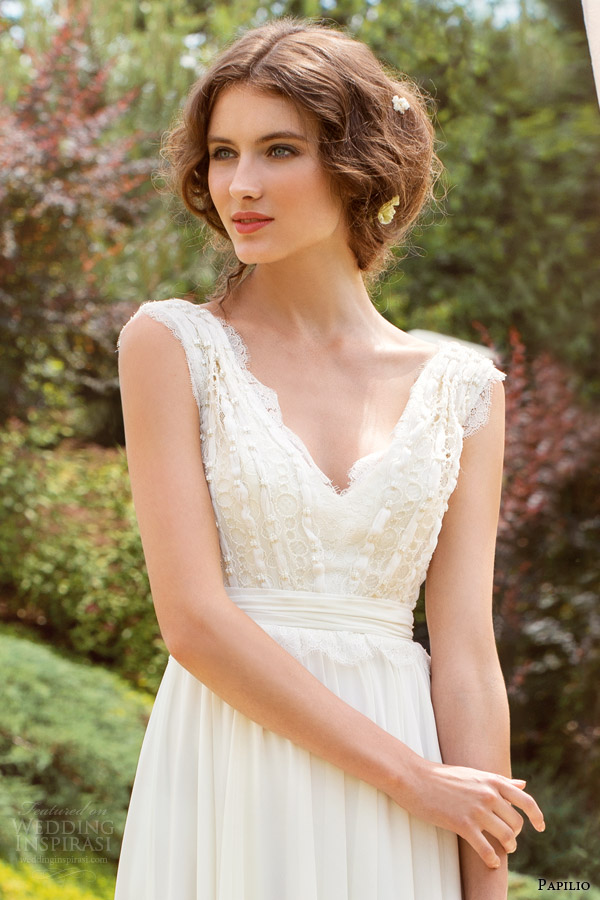 papilio wedding dresses 2014 ornella sleeveless gown bodice