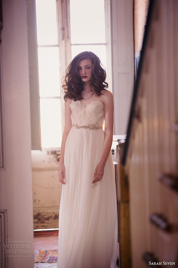 sarah seven spring 2014 bridal clementine strapless wedding dress