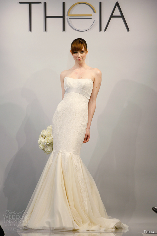 theia wedding coutute 2014 style 890074 strapless gown godet skirt