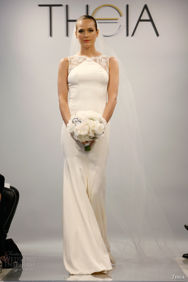 theia wedding dresses spring 2014 style 890068 sleeveless lace panel