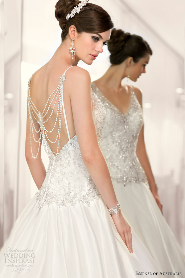 essense of australia 2014 sleeveless wedding dress style 1537 beaded back