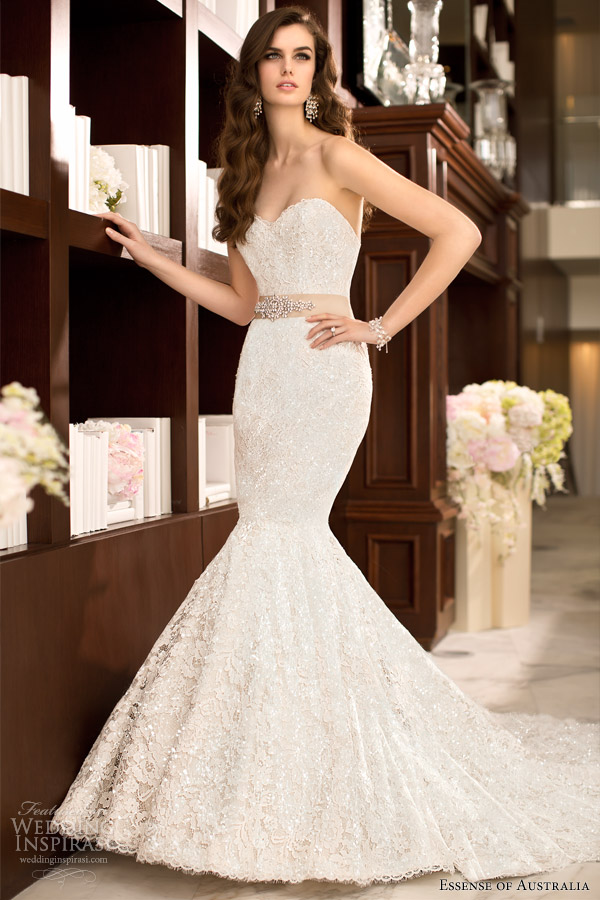 essense of australia 2014 strapless wedding dress style 1521