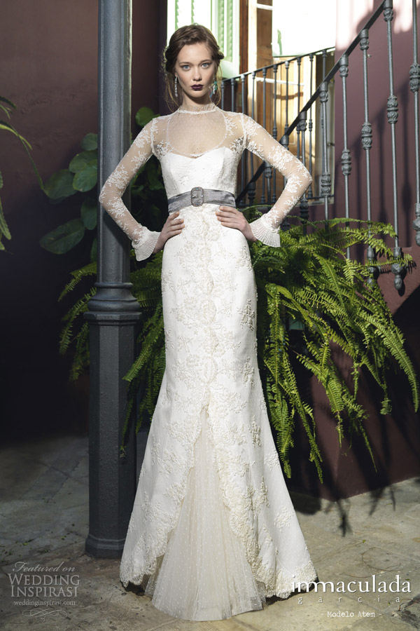 inmaculada garcia 2014 atem long sleeve wedding dress