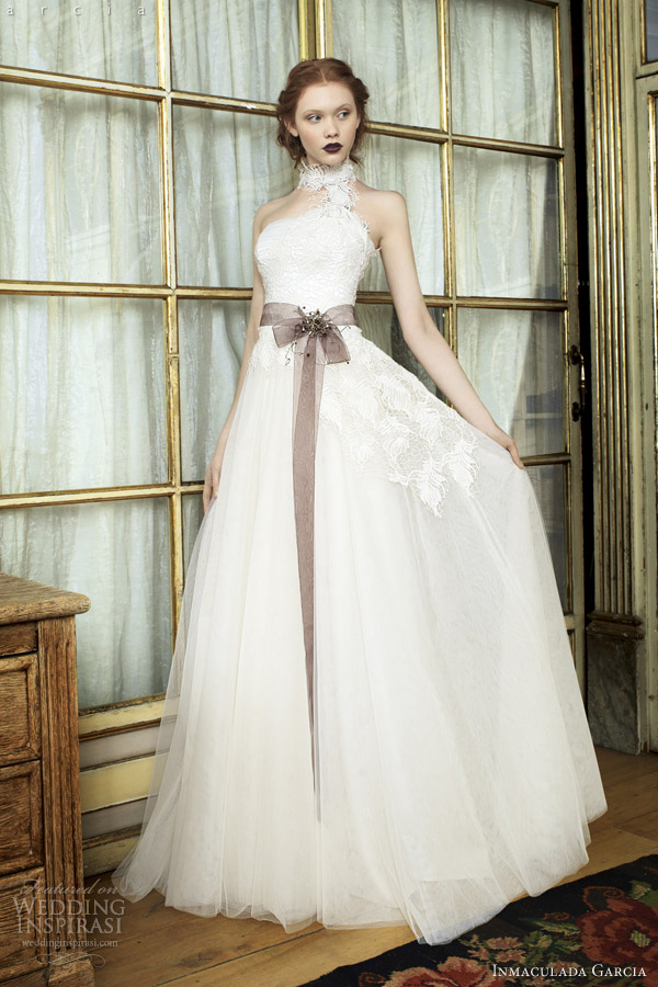 inmaculada garcia wedding dresses 2014 sira bridal gown feathers