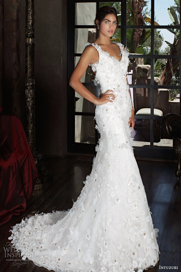 intuzuri 2014 bridal begonia wedding dress flowers