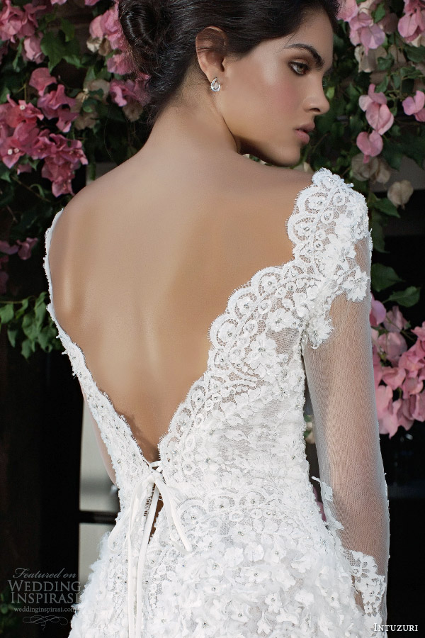 intuzuri wedding dresses 2014 bridal berkheya long sleeve gown back detail