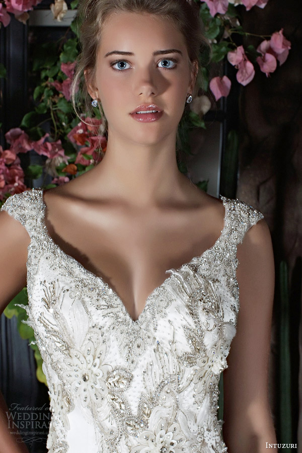 intuzuri wedding dresses 2014 bridal blathnat cap sleeve beaded gown