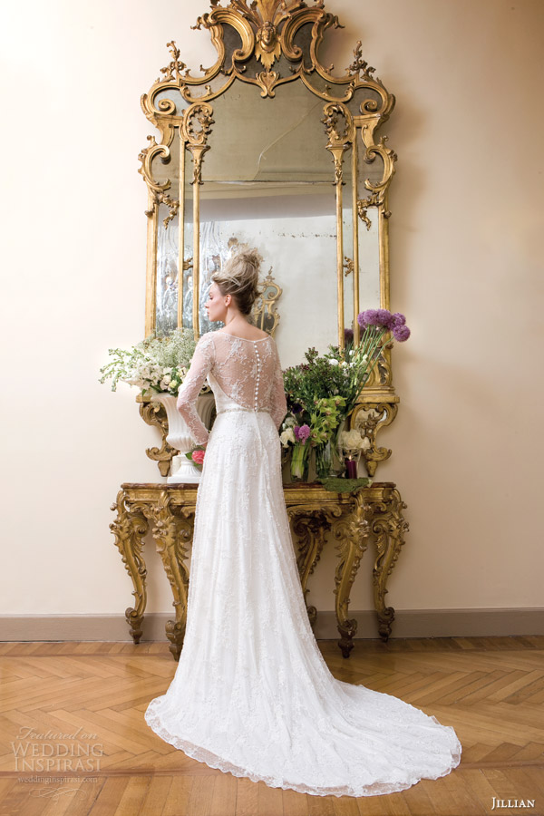 jillian sposa wedding dress 2014 long sleeve gown style 95813 back