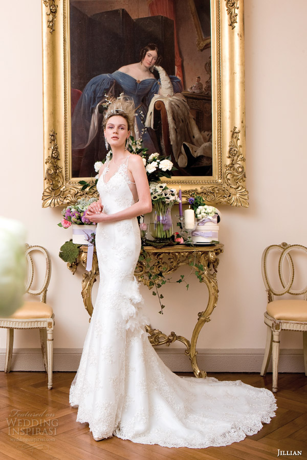 jillian sposa wedding dress 2014 sleeveless gown illusion straps style 95801