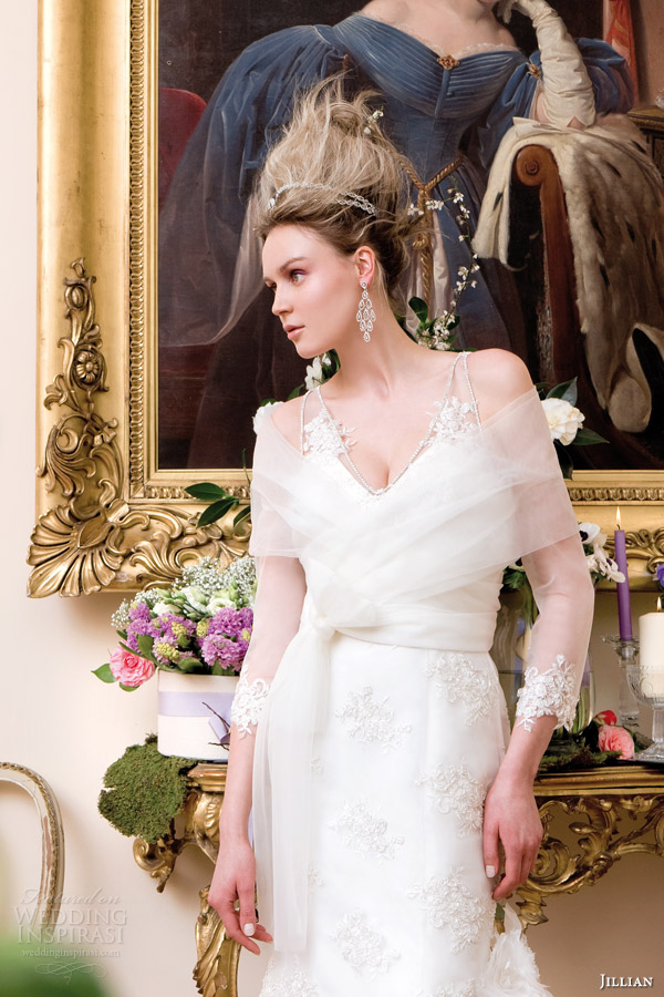 jillian sposa wedding dress 2014 sleeveless gown shawl sleeve option style 95801