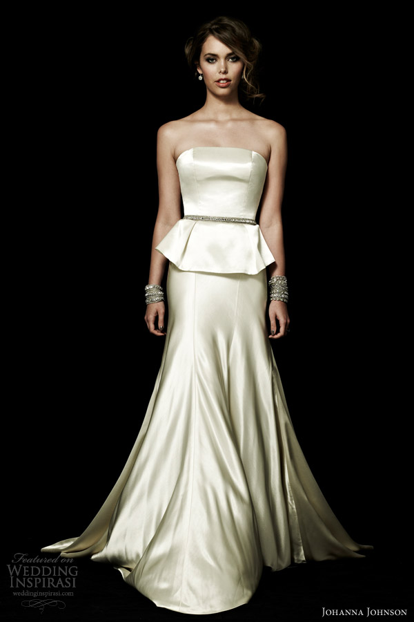 johanna johnson wedding dresses spring summer 2013 dorchester strapless gown peplum