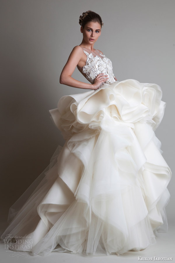 krikor jabotian couture 2014 sleeveless wedding dress