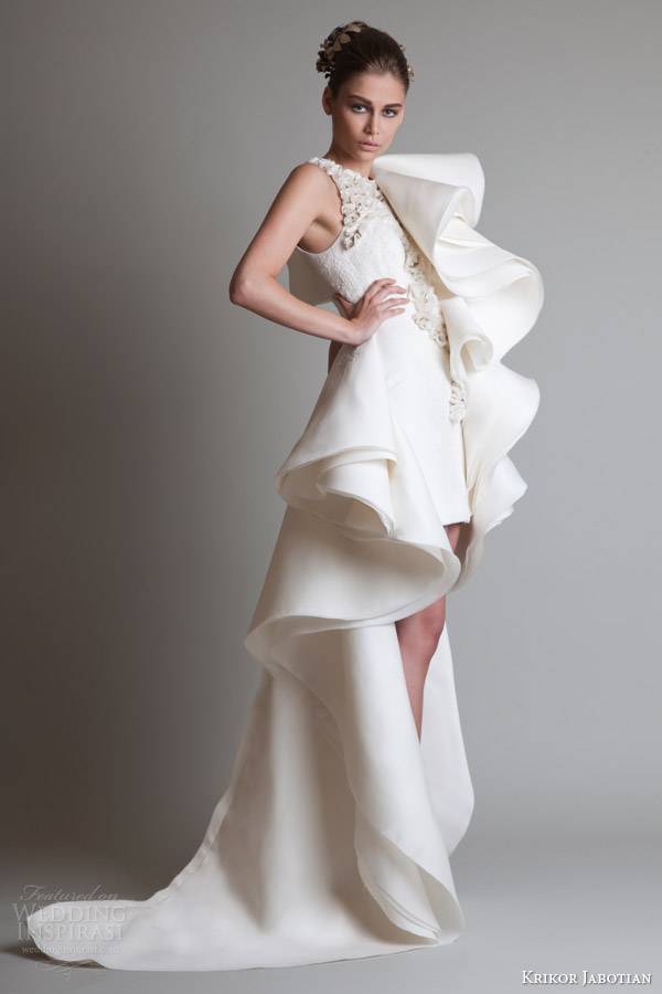 krikor jabotian couture dresses 2014 short dress over skirt