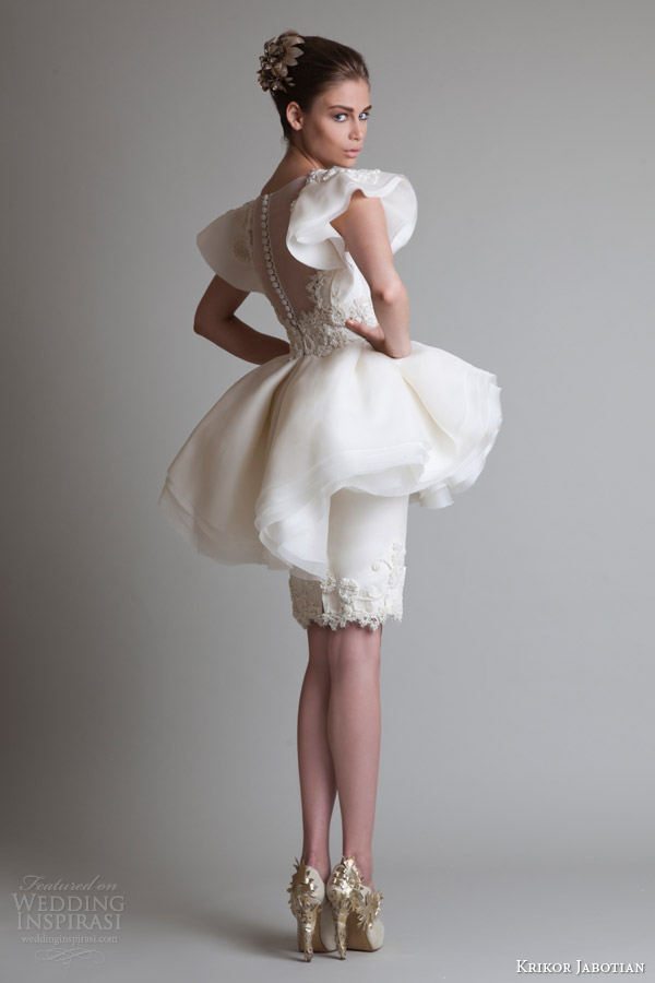 krikor jabotian fall winter 2013 2014 short peplum dress back