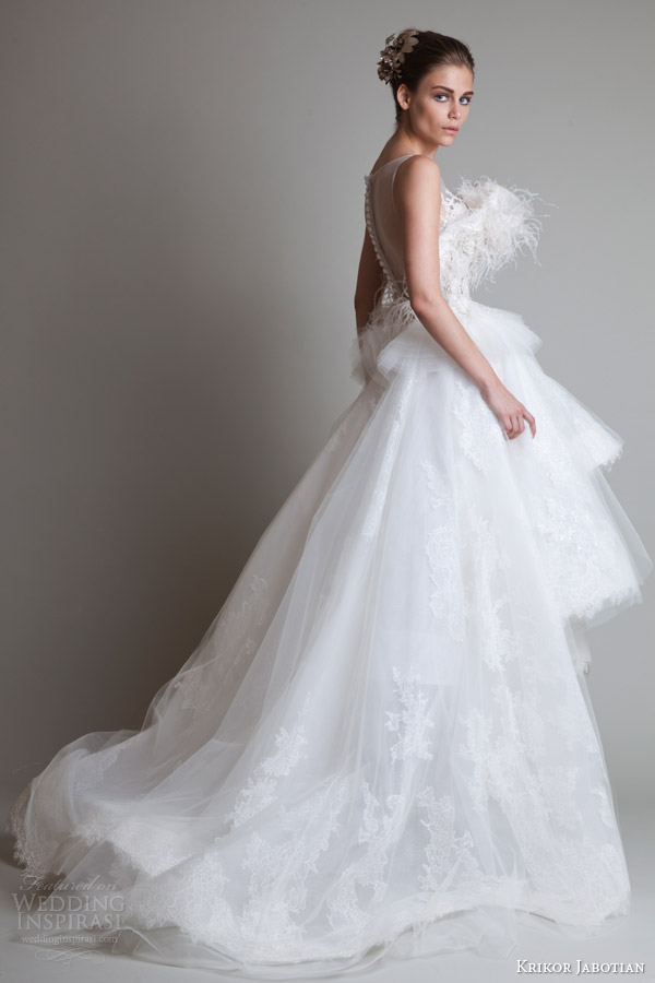 krikor jabotian wedding dresses 2014 sleeveless gown back train
