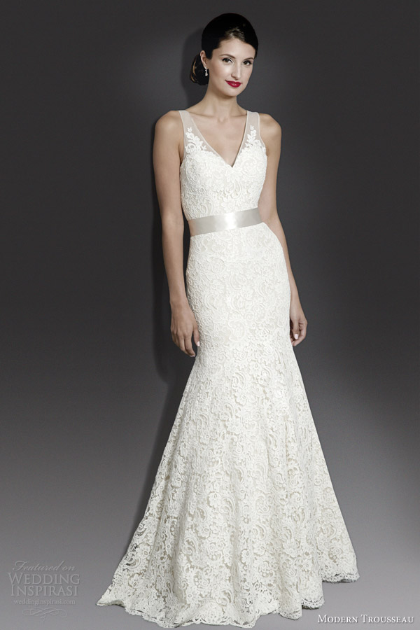 modern trousseau 2014 fall bridal noa sleeveless wedding dress