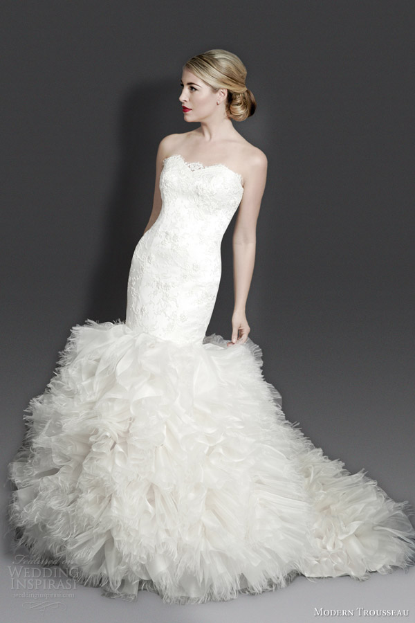 modern trousseau bridal couture fall 2014 tate strapless wedding dress