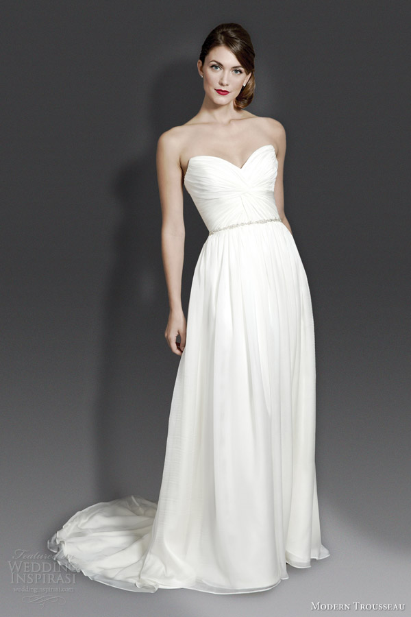 modern trousseau fall 2014 collection teagan strapless wedding dress