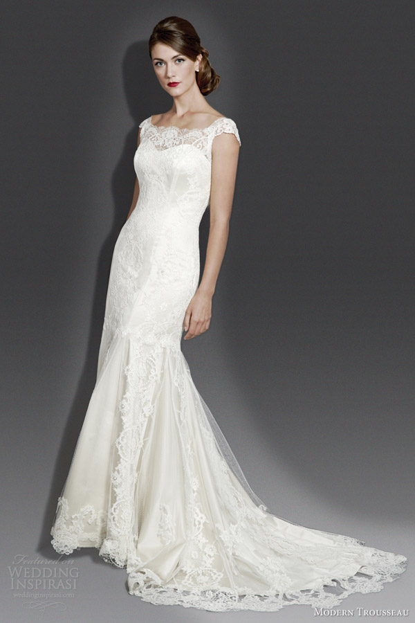 modern trousseau fall 2014 couture bridal caitlyn cap sleeve wedding dress