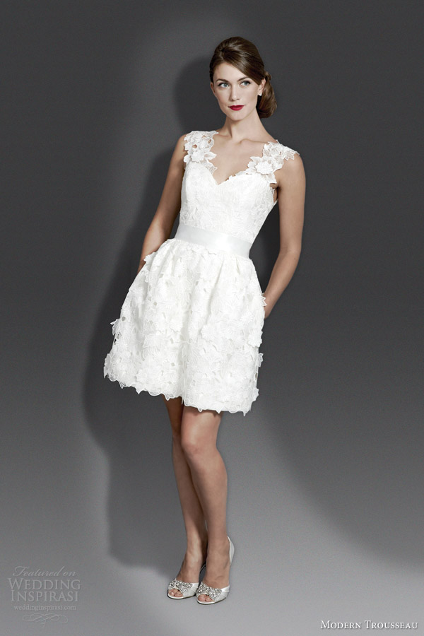 modern trousseau short wedding dress fall 2014 bridal