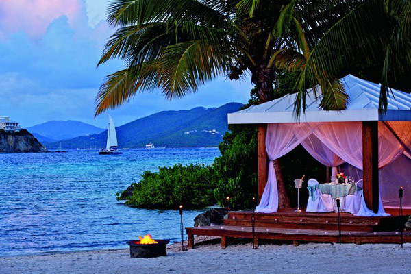 Ritz-Carlton, St. Thomas beachfront wedding venue luxurious beach location - The Beachside Gazebo, perfect for intimate gatherings or beachside weddings