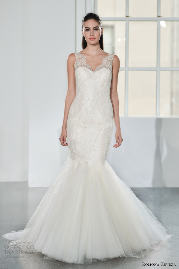 romona keveza bridal fall 2014 sleeveless mermaid wedding dress style rk577