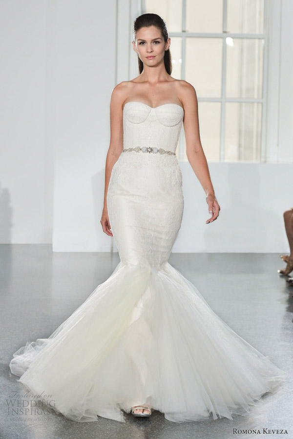 romona keveza bridal fall 2014 strapless mermaid wedding dress style rk578