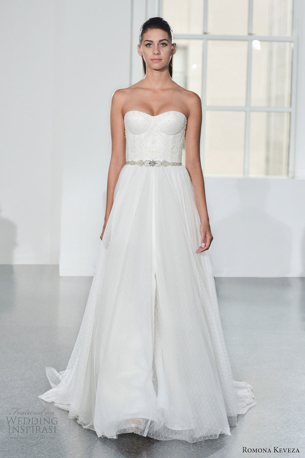 romona keveza bridal fall 2014 strapless wedding dress style rk576