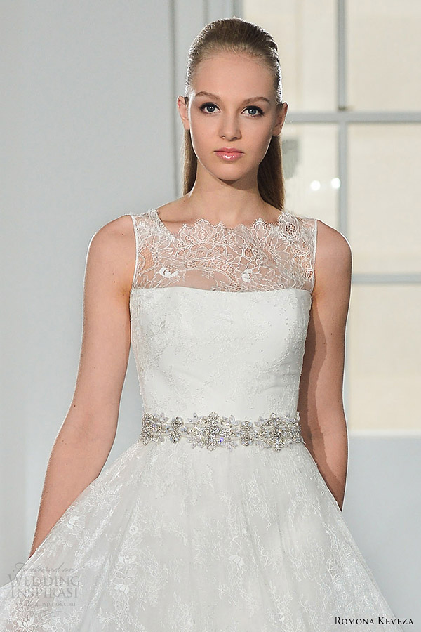 romona keveza wedding dresses fall 2014 bridal sleeveless gown style rk581 close up