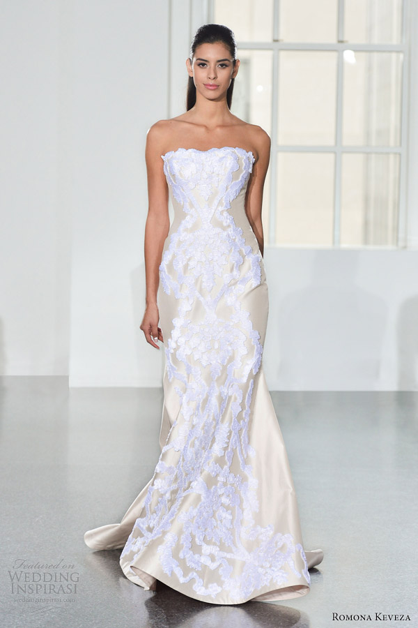 romona keveza wedding dresses fall 2014 strapless bridal gown style rk579