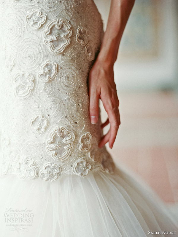 sareh nouri bridal fall 2014 delphine strapless wedding dress detail bodice sareh nouri bridal fall 2014 delphine strapless wedding dress detail bodice