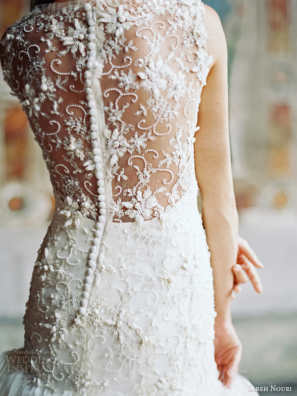 sareh nouri bridal fall 2014 field of love wedding dress illusion back detail