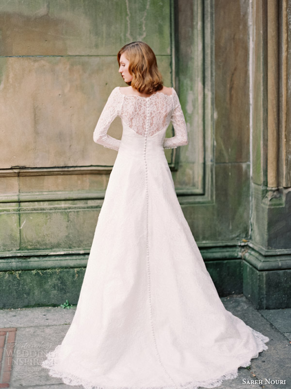 sareh nouri fall 2014 bridal josephine long sleeve wedding dress back