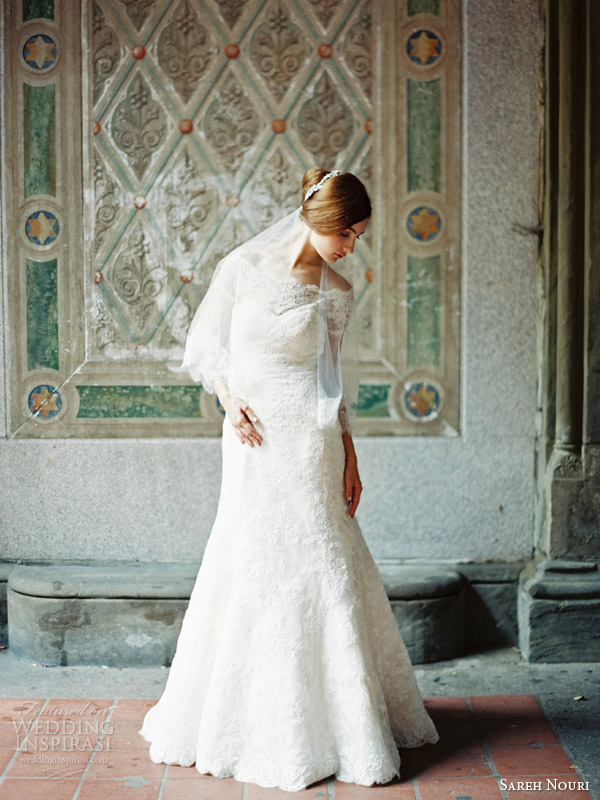 sareh nouri wedding dresses fall 2014 bridal clara off shoulder gown front view sareh nouri wedding dresses fall 2014 bridal clara off shoulder gown front view